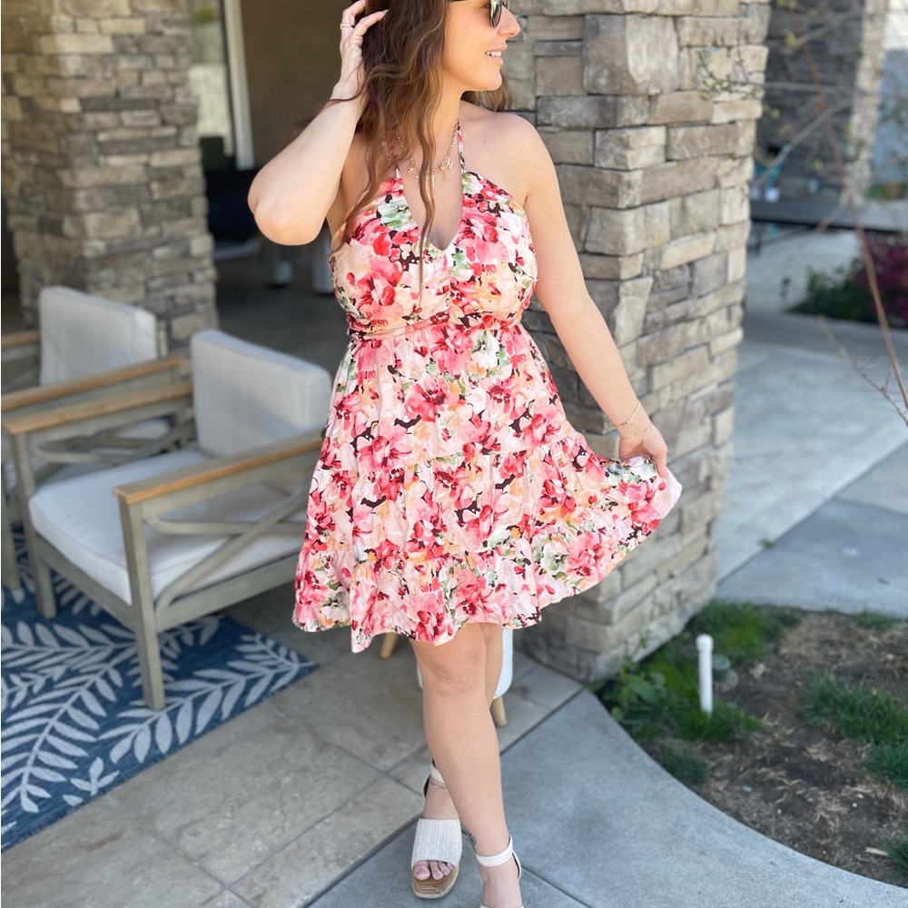 Floral Halter Neck Dress - Picture 4 of 4